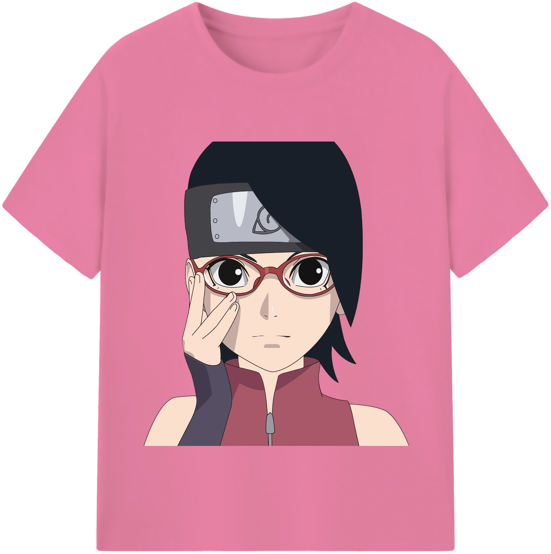 （画像用） NARUTO -ナルト- うちは サラダ Uchiha Sarada 綿100％半袖Tシャツ（フロントプリント）